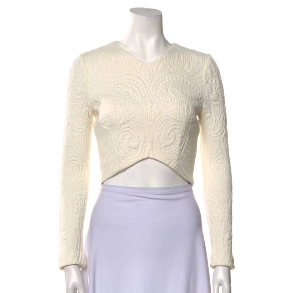 NICHOLAS Cream Textured Long Sleeve Blouse